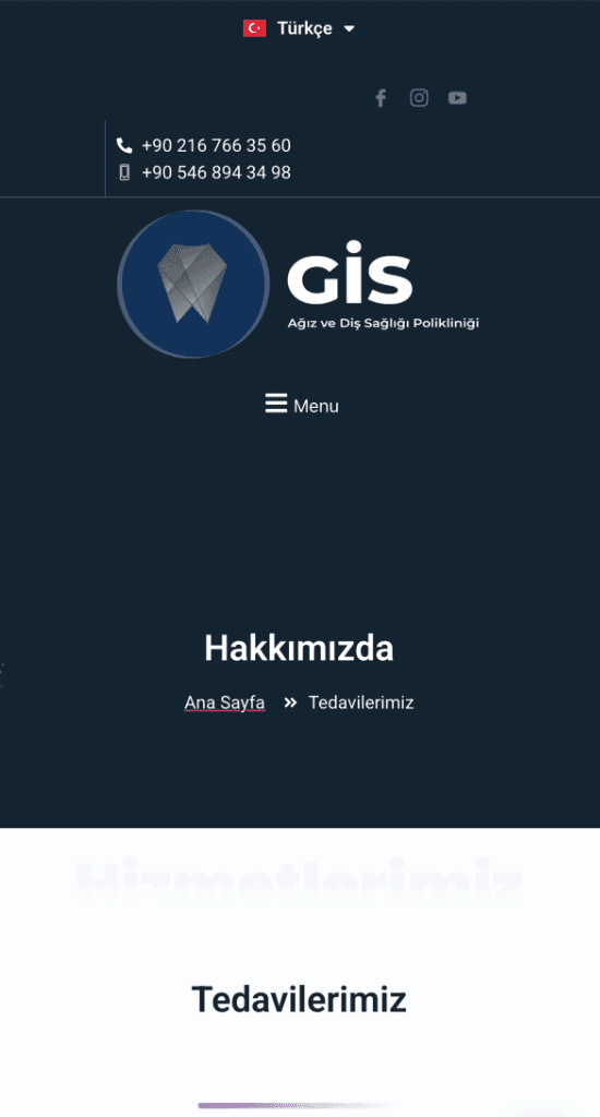 GİS Dental Polikliniği mobil
