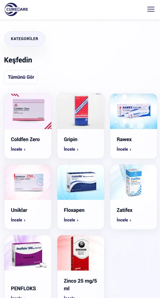 CureCare İlaç & Sağlık mobil