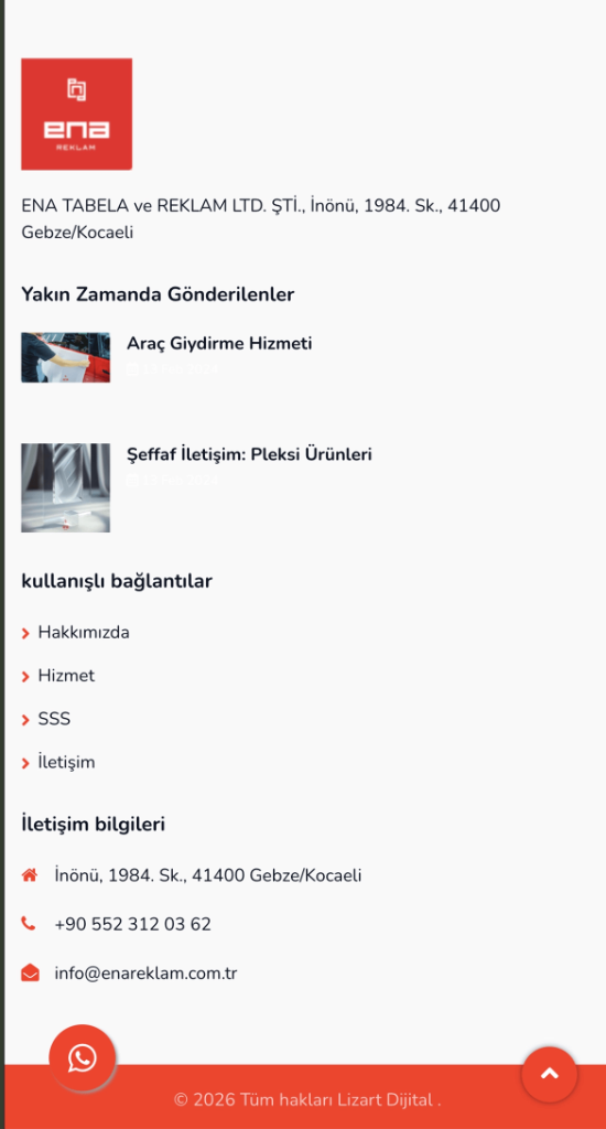 ENA Tabela & Reklam Mobil Görünüm 3