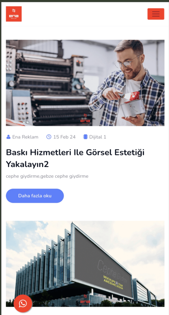 ENA Tabela & Reklam Mobil Görünüm 1