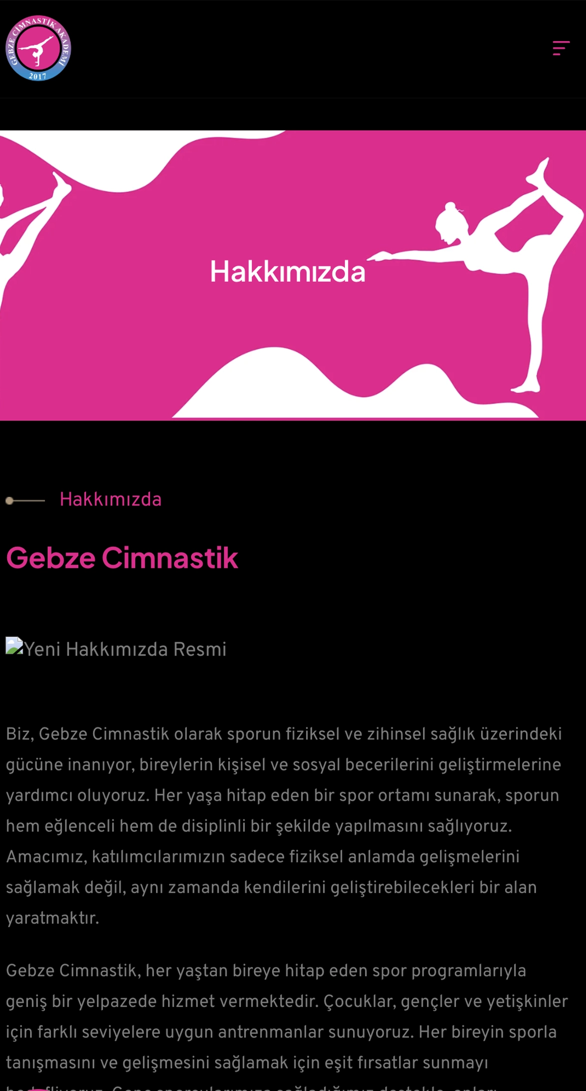 Gebze Cimnastik Akademi — Hakkımızda